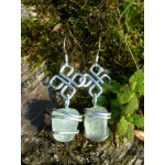 "Trebol" earrings with natural stones