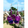 Boucles d'oreille "cerises" avec fil+verre colorés