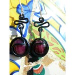 Boucles d'oreille avec fil coloré