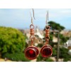 Boucles d'oreille "nudo" en métal+verre colorés