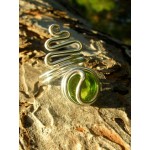 "Snake" ring with colored glass