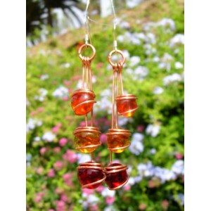 "Triptik" copper earrings