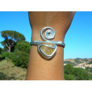 Bracelet "spirale" avec pierres naturelles