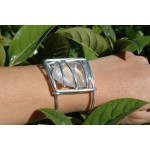 Big square bracelet with big natural stone