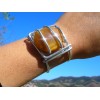Gros bracelets avec galets de pierre naturelle