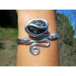 Bracelet "zig" avec obsidienne nevada