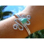 Bracelet "double-zig-zag" avec pépites de turquoise