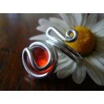 "Zig" ring with colored glass