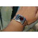 Square bracelet with colored glass