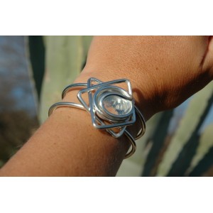 Bracelet "etoile" avec verre coloré