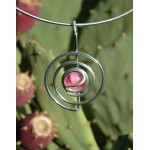 Petit pendentif "spirale" avec verre coloré