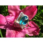 Bague étoile bleue claire