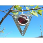 "Triangle" pendant with colored glass cabochon