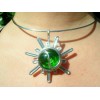 Pendentif "sunshine" vert foncé translucide