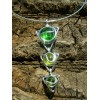 Pendentif "triple-triangles" vert&jaune