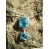 Pendentif "double-carrés" bleu clair