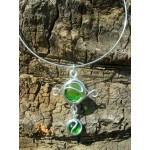 "Medieval cross" necklace with colored glass