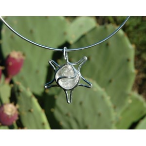 Pendentif "sol" avec pierres naturelles