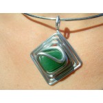 Pendentif "losange" avec aventurine