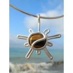 "Sunshine" pendant with natural stone