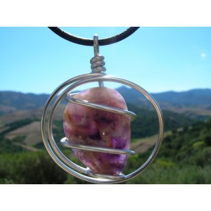 "Tourbillon" pendant with big natural stone