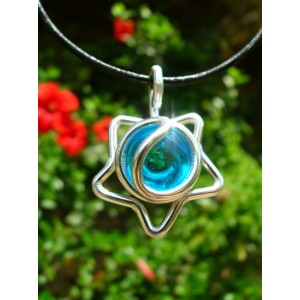 "Star" small pendant with colored glass