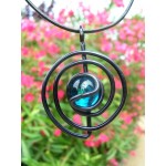 Pendentif "spirale" black is black turquoise translucide