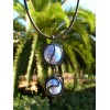 Pendentif  "doucle-carrés" black is black bleu foncé nacré