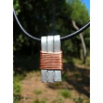 Hammered pendant for men