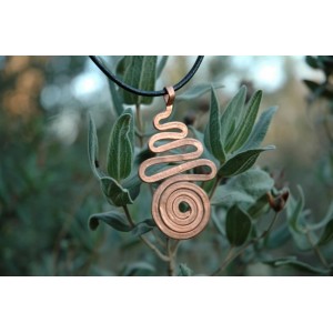"Zig-zag+spirale" hammered pendant