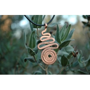 Pendentif martelé "zig-zag+spirale" 