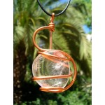 "Esse" copper pendant with big natural stone