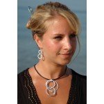 "Les anneaux" pound earrings and necklace set