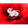 Bague double-spirale avec pepite de quartz rose