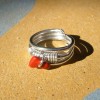 Bague triple-anneaux ambre