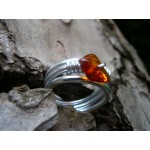 Bague triple-anneaux ambre