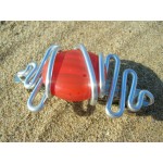 "zig-zag" hair clip with big glass bead