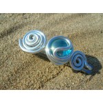 Barrette à double spirale et verre coloré