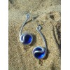 Boucles d'oreilles "tiges" bleu foncé