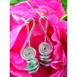 Boucles d'oreilles "clef de sol" avec pierres naturelles