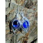 Boucles d'oreilles "foeil" avec verre coloré