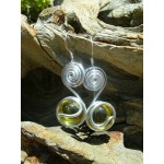 "Spirales" earrings with coloured glass beads