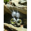 Boucles d'oreilles "spirales" avec verre coloré