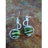 Boucles d'oreilles "esses" avec verre coloré