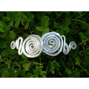 Doble-spirales hammered hair-clip