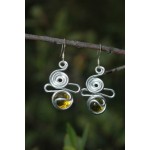 "Nuages" earrings with colored glass