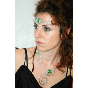 Diadème/serre-tête Celtique avec verre coloré