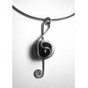 Trouble clef pendant with natural stone