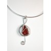 Pendentif "clave de sol" avec agate cornaline