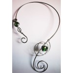 Celtic scarf-necklace with colored glass